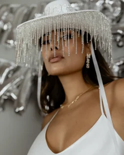 Mrs Diamanté Fringe Cowgirl Hat