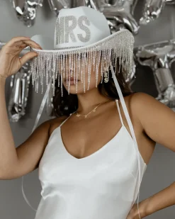 Mrs Diamanté Fringe Cowgirl Hat