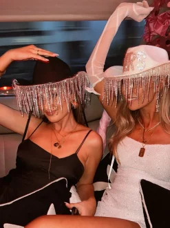 Mrs Diamanté Fringe Cowgirl Hat