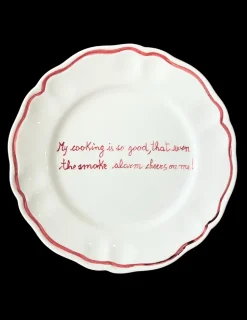 My Cooking is So Good, That Even the Smoke Alarm Cheers Me On! Scalloped Plate, Set of 6