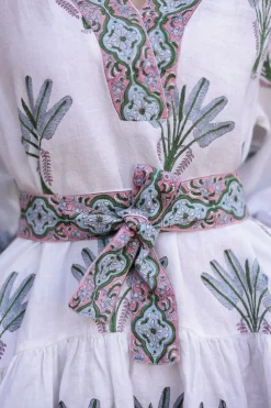 Mykonos Mini Dress in Blue Palm