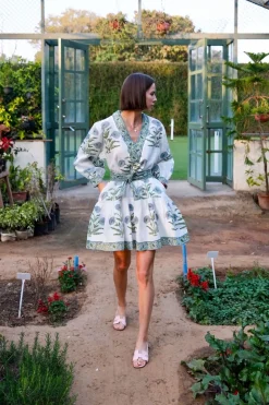 Mykonos Mini Dress in Blue Flower