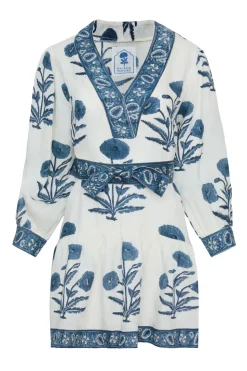 Mykonos Mini Dress in Indigo Flower