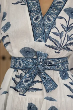 Mykonos Mini Dress in Indigo Flower