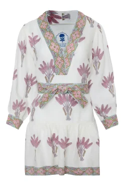 Mykonos Mini Dress in Pink Palm