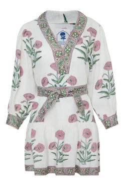 Mykonos Mini Dress in Pink Flower