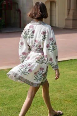 Mykonos Mini Dress in Pink Flower
