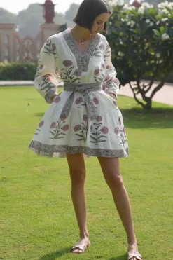 Mykonos Mini Dress in Pink Flower