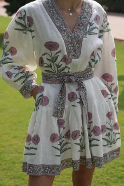 Mykonos Mini Dress in Pink Flower