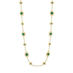 Mystic Eye Double-Sided Necklace in Blue Labradorite & Green Onyx