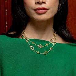 Mystic Eye Double-Sided Necklace in Blue Labradorite & Green Onyx