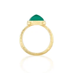 Mystic Eye Gem Ring in Green Onyx