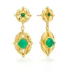 Mystic Eye Post Drop Earrings in Green Onyx