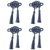 Mystic Knot Napkin Ring in Navy, Set of 4