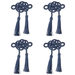 Mystic Knot Napkin Ring in Navy, Set of 4