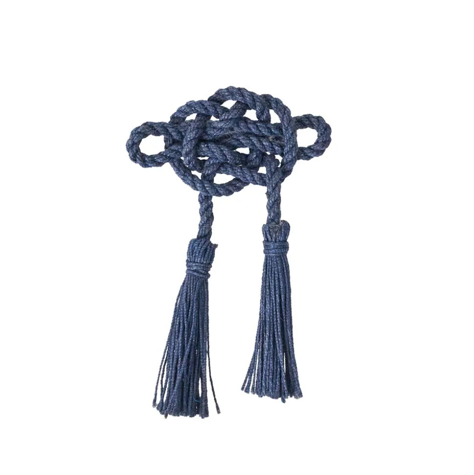 Mystic Knot Napkin Ring in Navy, Set of 4