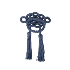 Mystic Knot Napkin Ring in Navy, Set of 4
