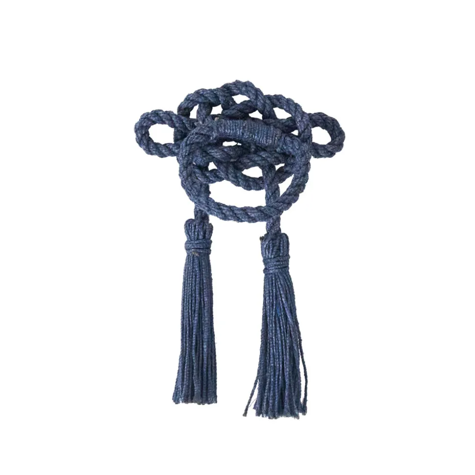 Mystic Knot Napkin Ring in Navy, Set of 4
