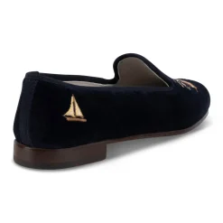 Nantucket Navy Velvet Slipper