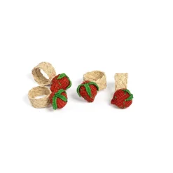 Napkin Rings Strawberry, Set Of 4