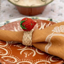 Napkin Rings Strawberry, Set Of 4
