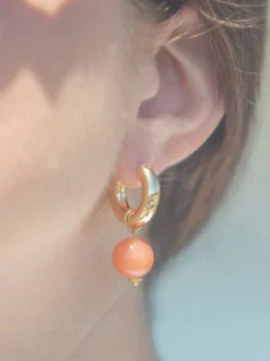 Nat Earrings in Coral