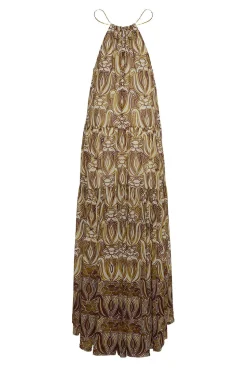 Natasha Dress in Daffodils Plum