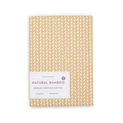 Natural Bamboo Handle Cheese Knives in Gift Box, Set of 3