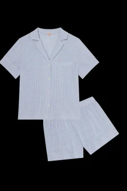 Nautico Shortie PJ Set in Wedgewood Blue/White