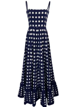 Navy Blue Checkmate Dress