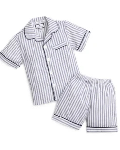 Navy French Ticking Short Set