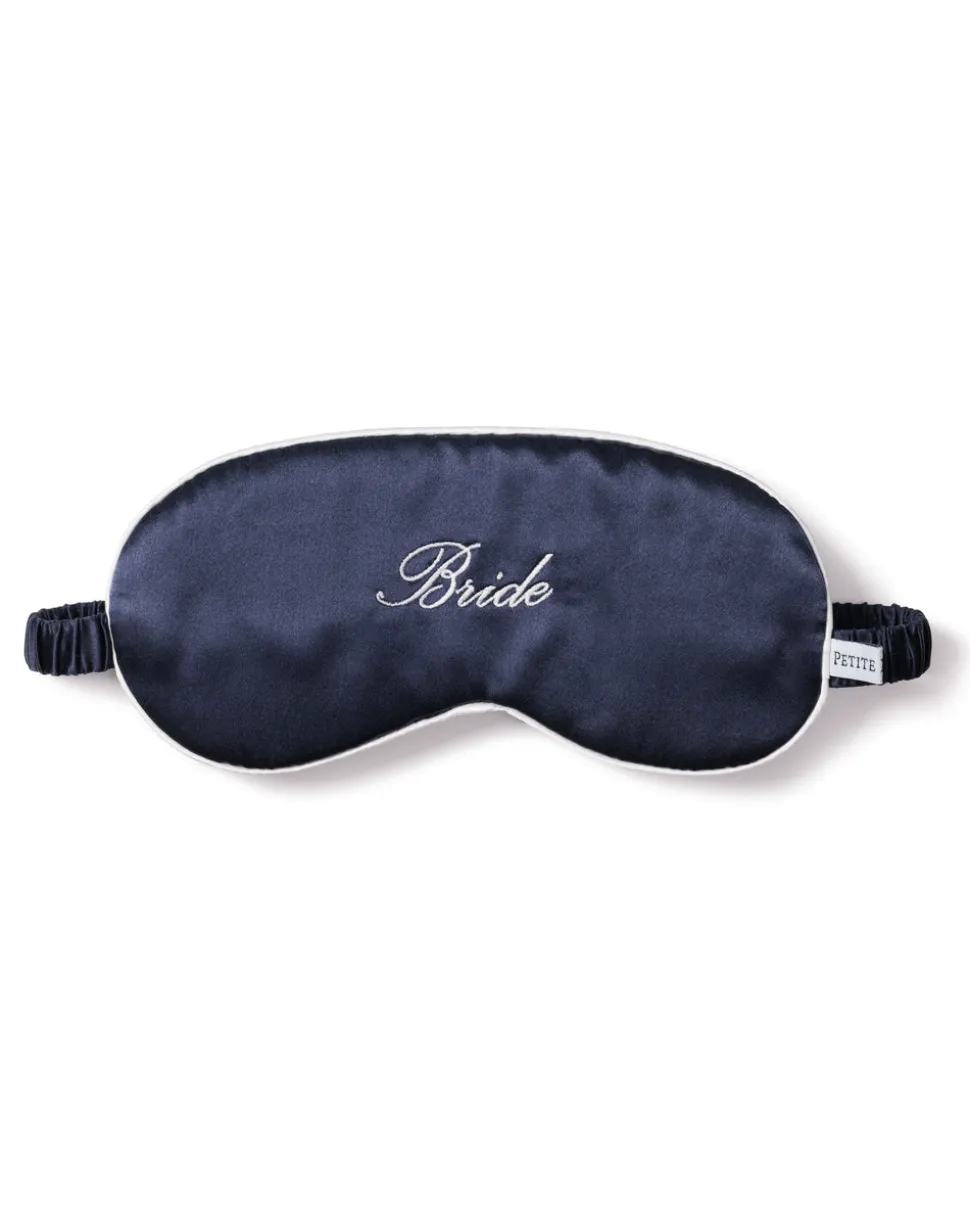 Navy Silk Bride Sleep Mask
