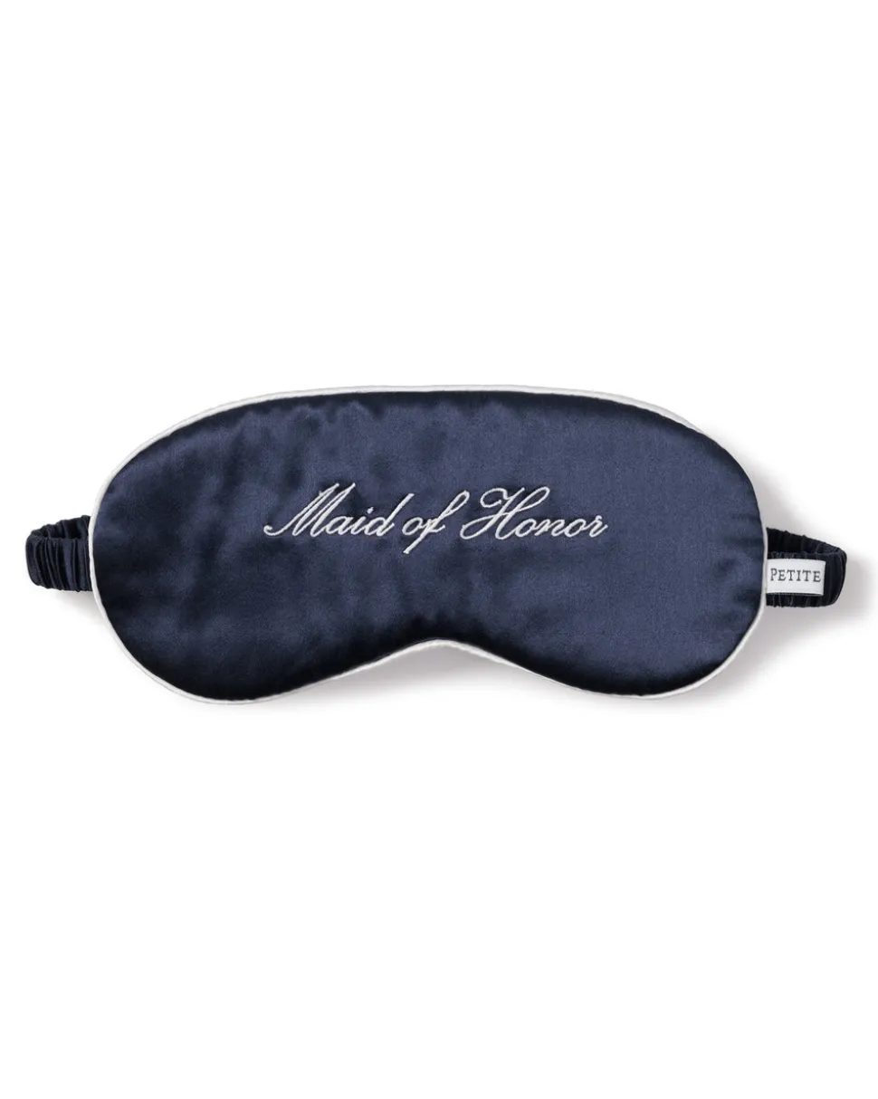 Navy Silk Maid of Honor Sleep Mask