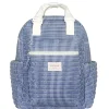 Navy Stripe Coated Backpack