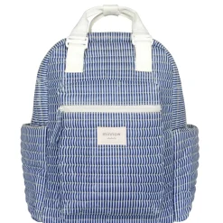 Navy Stripe Coated Backpack