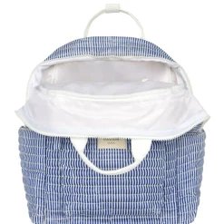 Navy Stripe Coated Backpack