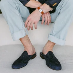 Navy Suede Milano Mule