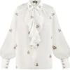 Naz Blouse in White & Pink