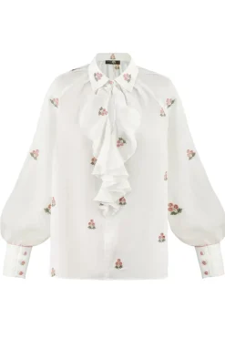 Naz Blouse in White & Pink