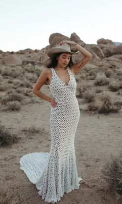 Nev Crochet Lace Tank Top Wedding Dress