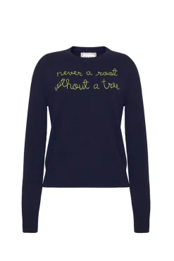 Never A Root Crewneck in Navy