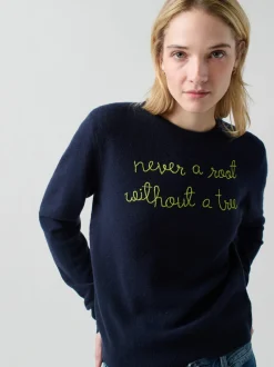 Never A Root Crewneck in Navy