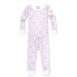 New York City Two Piece Kids Pajamas in Pink