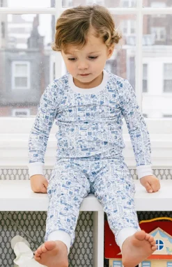 New York City Two Piece Kids Pajamas in NYC Blue