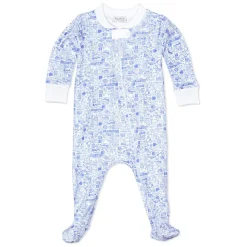 New York City Zip Baby Onesie in New York City NYC Blue