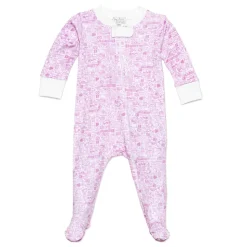 New York City Zip Baby Onesie in New York City NYC Pink