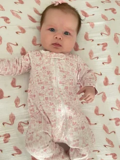 New York City Zip Baby Onesie in New York City NYC Pink