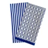 Newport Garden Gate & Pinstripe Blue Kitchen Towels, Mixed Set of 2