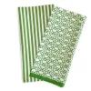 Newport Garden Gate & Pinstripe Verde Kitchen Towels, Mixed Set of 2
