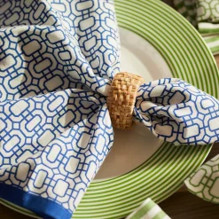 Newport Garden Gate Dinner Napkins in Blue, Set of 4